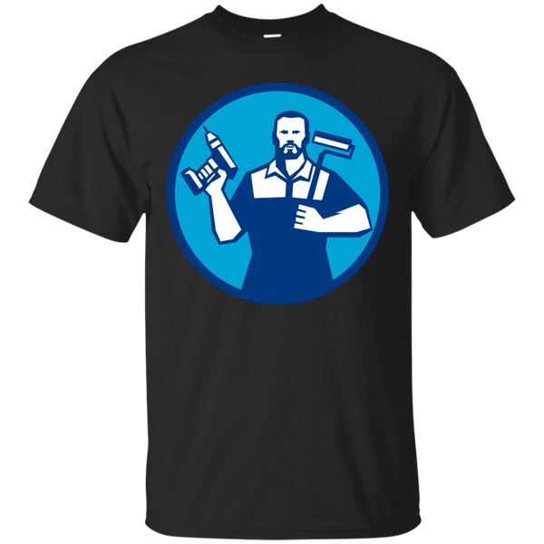 BEARDED HANDYMAN CORDLESS DRILL PAINTROLLER CIRCLE RETRO - Bearded Handyman Cordless Drill Paintroller Circle Retro T Shirt & Hoodie