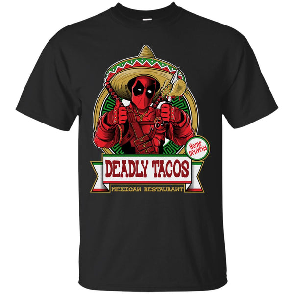 MEXICAN RESTAURANT FERNANDO SALA SOLER MEXICAN FOOD RESTAURANT TACOS DEADPOOL COMIC SUPERHEROES MOVIE POP CULTURE GEEK FUNNY PARODY MASHUP MOVIES MARVEL COMIC BOOK SUPERHERO COMICS - DEADLY TACOS T Shirt & Hoodie