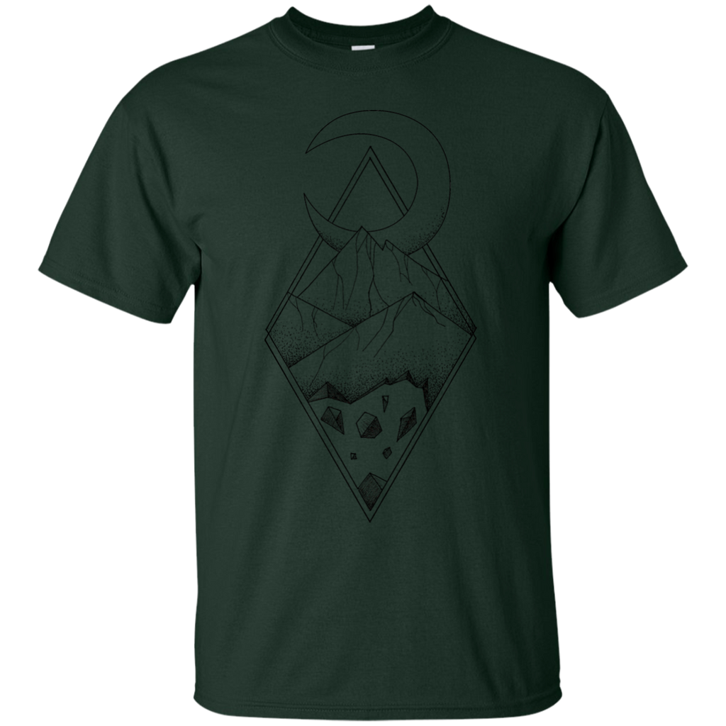 Camping - Geometric mountain in a diamonds with moon tattoo style  black and white mountain T Shirt & Hoodie