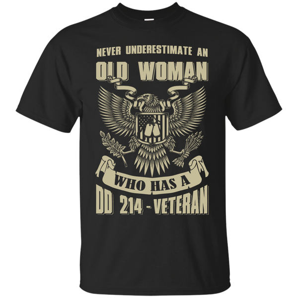 Mechanic - NEVER UNDERESTIMATE AN OLD WOMAN WHO HAS A DD214 VETERAN T Shirt & Hoodie