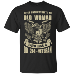 Mechanic - NEVER UNDERESTIMATE AN OLD WOMAN WHO HAS A DD214 VETERAN T Shirt & Hoodie