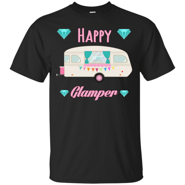 Camping - Happy Glamper  Pink Glam Camper Trailer RV Camping camping T Shirt & Hoodie