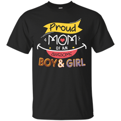 Mother - Proud Mom Of An Awesome Boy And Girl mom T Shirt & Hoodie