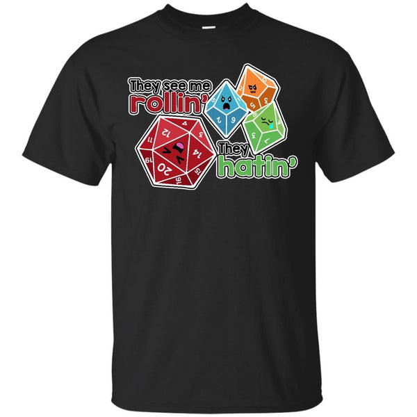 DUNGEONS AND DRAGONS - Polyhedral Pals  They See Me Rollin  They Hatin  d20  d10s T Shirt & Hoodie