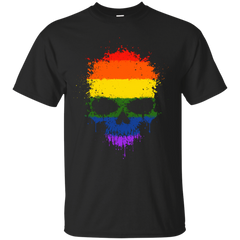 LGBT - Chaotic Gay Pride Rainbow Flag Splatter Skull gay pride T Shirt & Hoodie