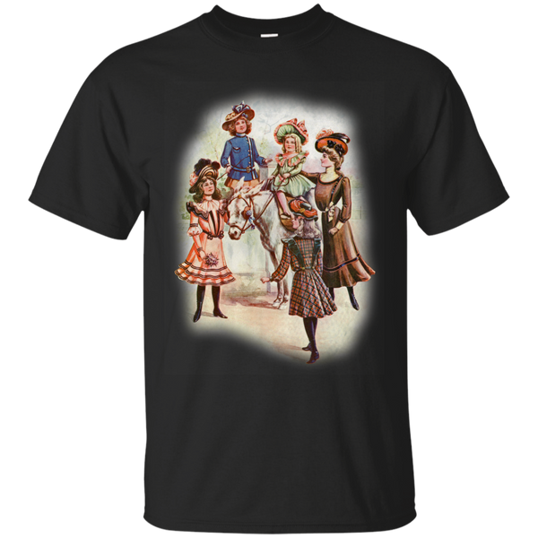 EDWARDIAN - Edwardian Women and Children with a Donkey T Shirt & Hoodie
