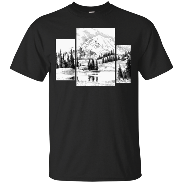 Camping - Mountain  black  white nature T Shirt & Hoodie