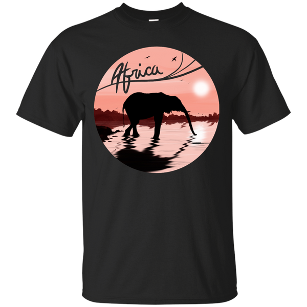 AFRICAN ELEPHANT ART - Africa Elephant Silhouette Artwork T Shirt & Hoodie