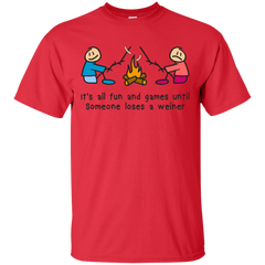 Camping - Its all fun and games until someone loses a weiner camp T Shirt & Hoodie