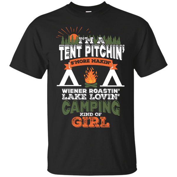 Camping - Im a tent pitching wiener roasting smore making river loving Kinda girl top trend t shirts T Shirt & Hoodie