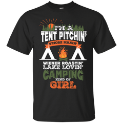 Camping - Im a tent pitching wiener roasting smore making river loving Kinda girl top trend t shirts T Shirt & Hoodie