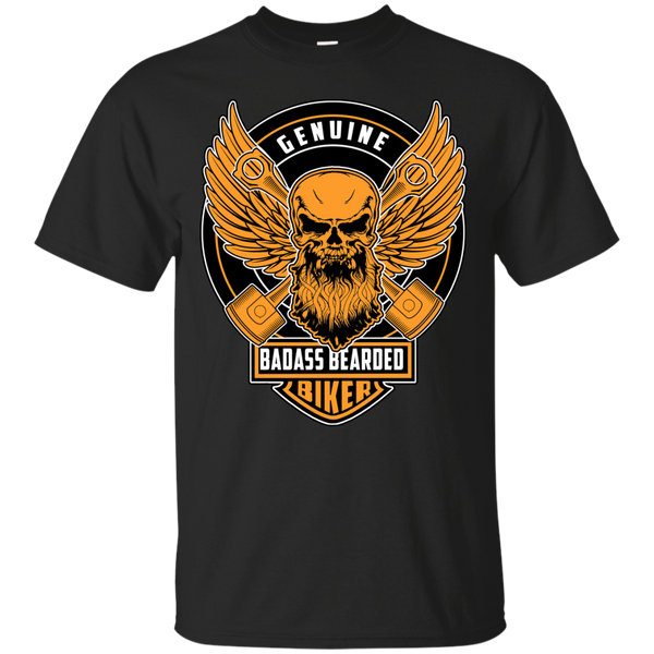 Biker - Genuine Badass Beareded Biker T Shirt & Hoodie