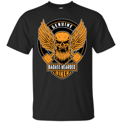 Biker - Genuine Badass Beareded Biker T Shirt & Hoodie