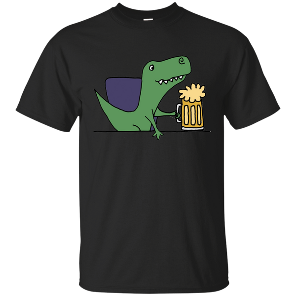 BEER - Funny Funky Trex Dinosaur Drinking Beer T Shirt & Hoodie