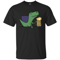 BEER - Funny Funky Trex Dinosaur Drinking Beer T Shirt & Hoodie