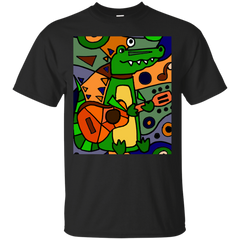 ALLIGATOR - Funny Cool Alligator Playing Guitar Abstract T Shirt & Hoodie