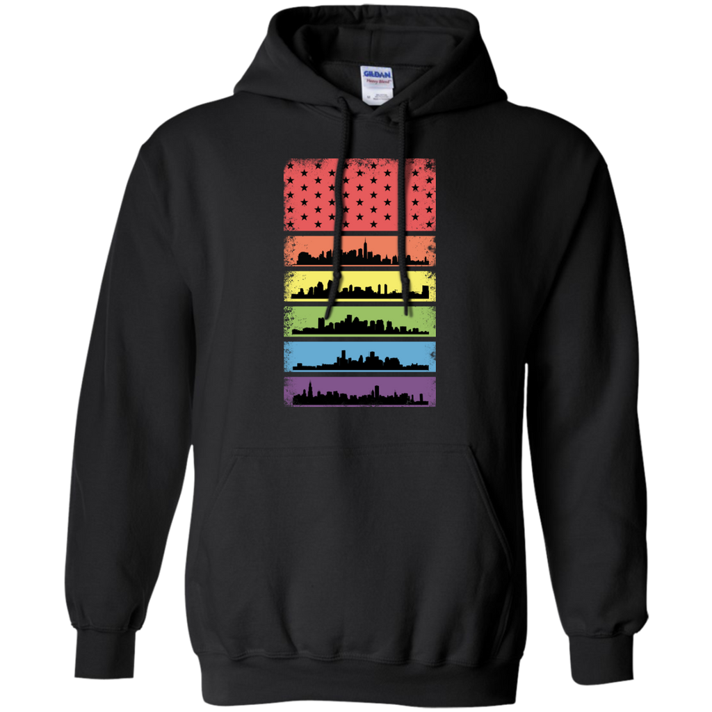 LGBT - LGBT Pride Rainbow City Skyline lgbt T Shirt & Hoodie