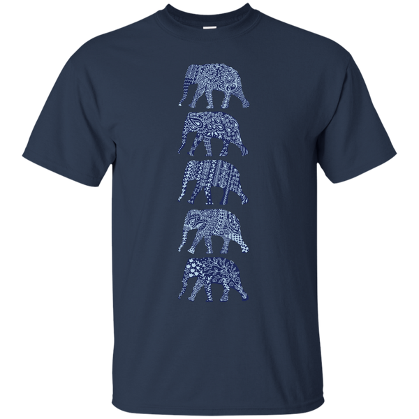 BEAUTIFUL - Patterned Elephantsnavy T Shirt & Hoodie