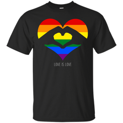 LGBT - Love Is Love LGBT Love Heart colors T Shirt & Hoodie