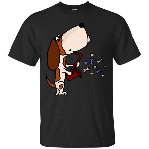 BASSET HOUND - Adorable Funny Basset Hound Dog Playing Saxophone T Shirt & Hoodie