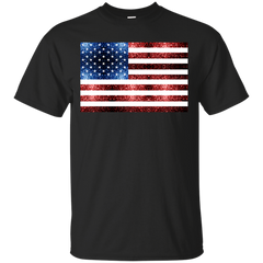 AMERICAN PLUS FLAG PLUS COLORS - USA flag red and blue sparkles glitters T Shirt & Hoodie