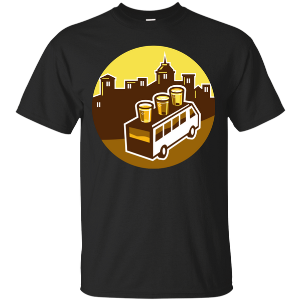 BEER FLIGHT GLASS ON VAN BUILDINGS CIRCLE RETRO - Beer Flight Glass On Van Buildings Circle Retro T Shirt & Hoodie