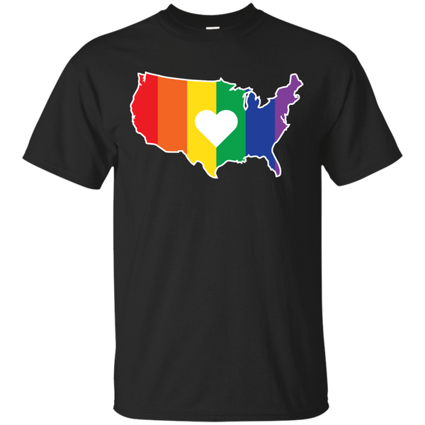 LGBT - Gay USA Rainbow United States Outline rainbows T Shirt & Hoodie