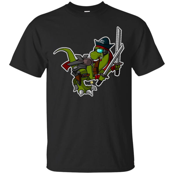 DINOSAUR T SHIRTS - Ninja space pirate dinosaur with two Katanas T Shirt & Hoodie