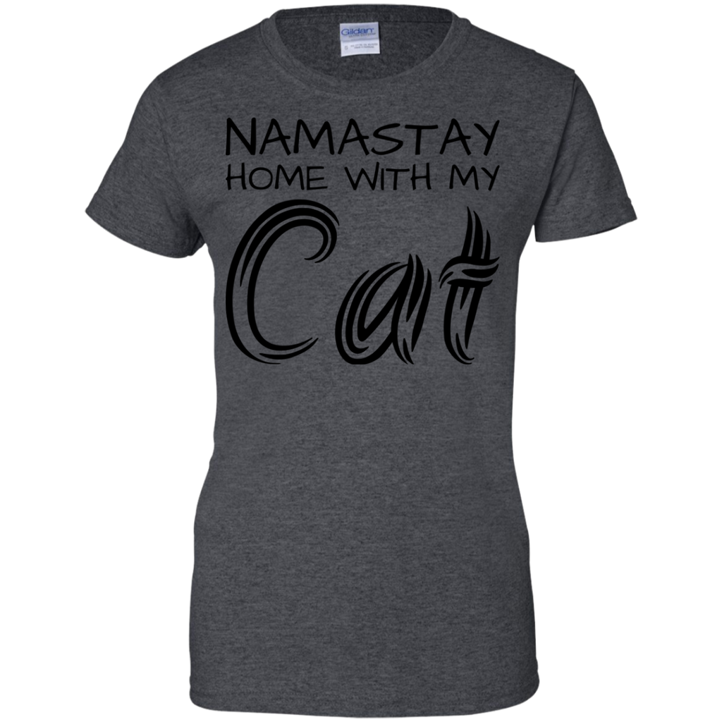 Yoga - NAMASTAY HOME WITH MY CAT - BLACK TEXT T shirt & Hoodie