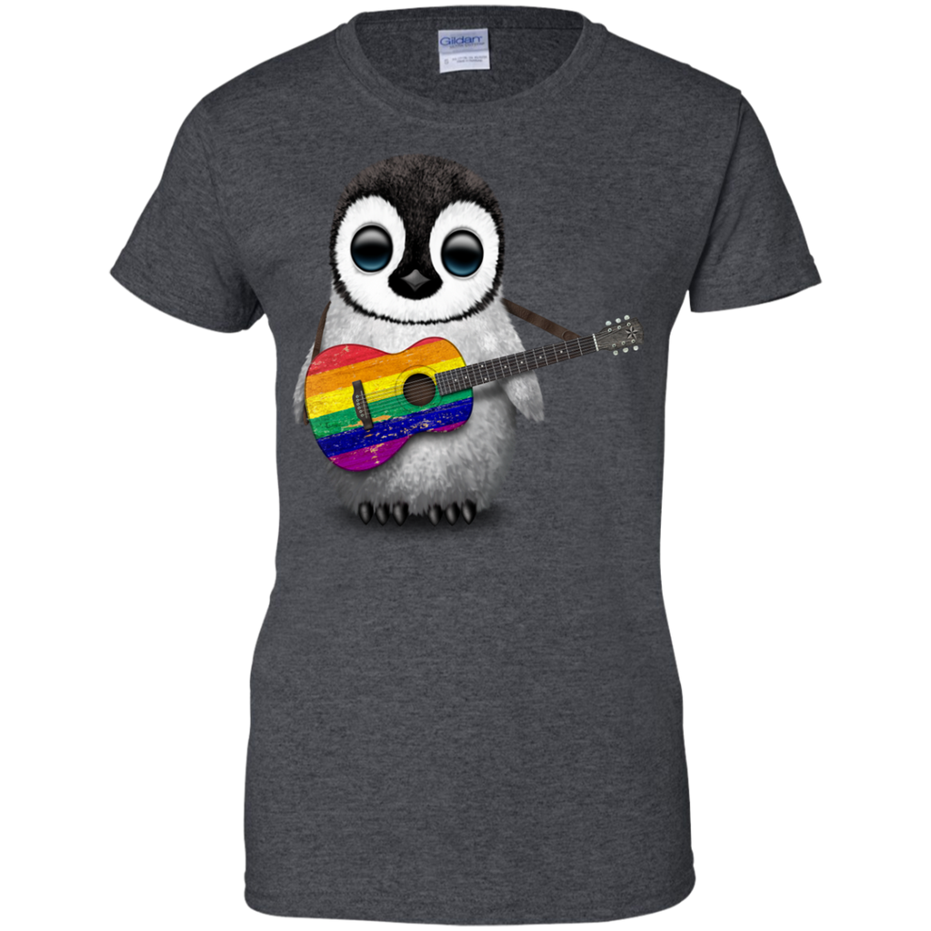 LGBT - Baby Penguin Playing Gay Pride Rainbow Flag Guitar gay pride T Shirt & Hoodie