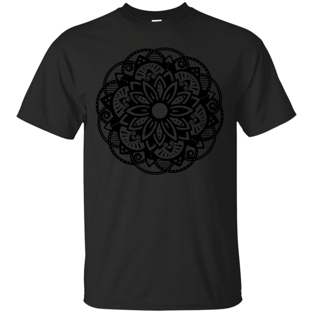 Yoga - Floral Mandala  Black T Shirt & Hoodie