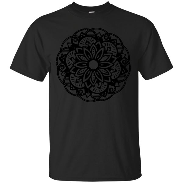 Yoga - Floral Mandala  Black T Shirt & Hoodie