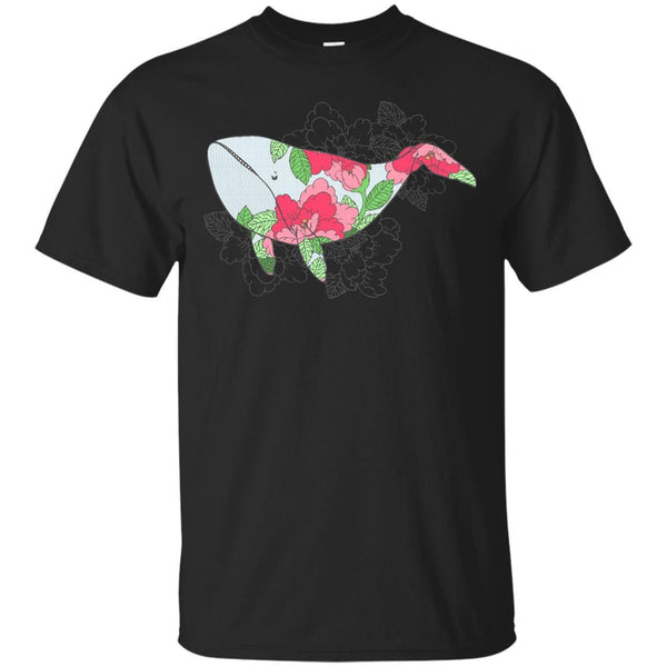 WHALE - Whale with Peonies T Shirt & Hoodie