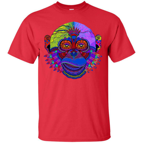 MONKEY - Multicolored Pop Art Monkey Face with Feathers T Shirt & Hoodie