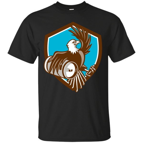 AMERICAN BALD EAGLE BEER KEG CREST RETRO - American Bald Eagle Beer Keg Crest Retro T Shirt & Hoodie