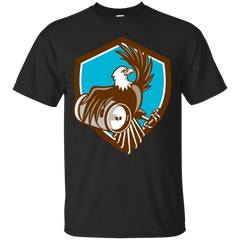 AMERICAN BALD EAGLE BEER KEG CREST RETRO - American Bald Eagle Beer Keg Crest Retro T Shirt & Hoodie