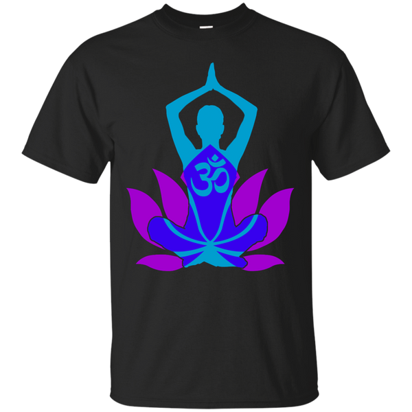 Yoga - Om Namaste Yoga Pose Lotus Blue T Shirt & Hoodie