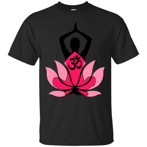 Yoga - Om Namaste Yoga Pose Lotus Fuchsia T Shirt & Hoodie