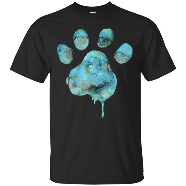 DOG - Watercolor Paw  Blue T Shirt & Hoodie