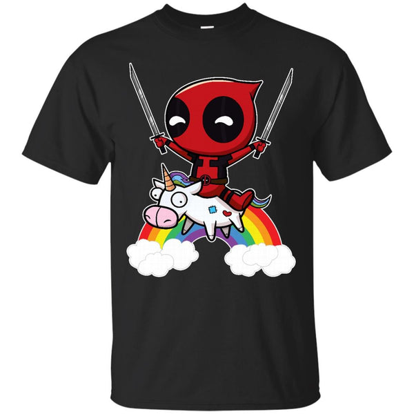 DEADPOOL - Riding a Unicorn T Shirt & Hoodie