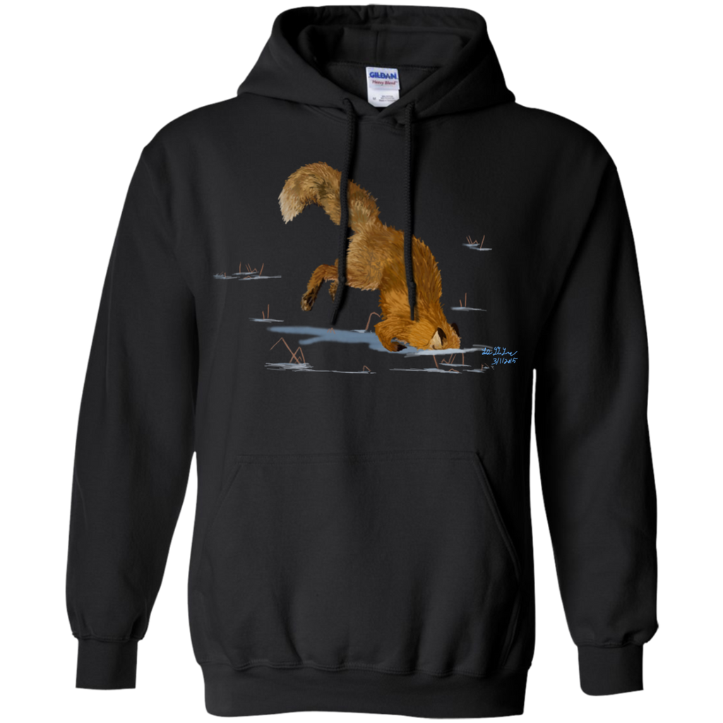 Camping - Red Fox Digging in the Snow trees T Shirt & Hoodie