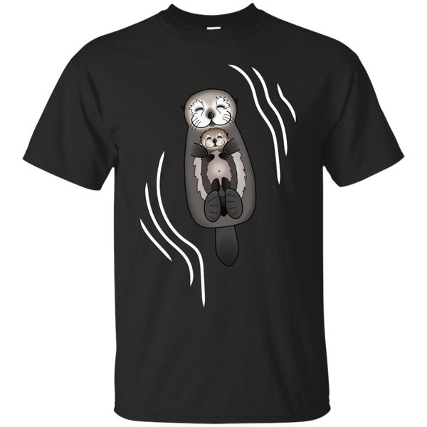 Mom - Mother and Pup Sea Otters  Mom Holding Baby Otter sea T Shirt & Hoodie