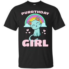 Mom - Purrthday Girl  Cute Kitty Cat Hearts  Rainbow birthday gifts for her T Shirt & Hoodie
