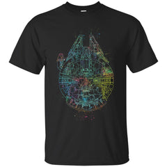 STAR WARS - Millenium Falcon Painted Schematic T Shirt & Hoodie