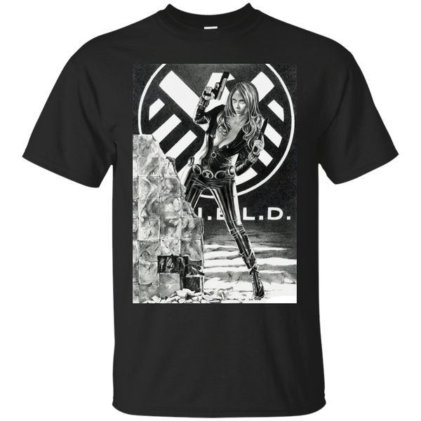 BLACK WIDOW AVENGERS MARVEL SHIELD COMIC SCIENCE FICTION MOVIES - Black widow avengers shield T Shirt & Hoodie