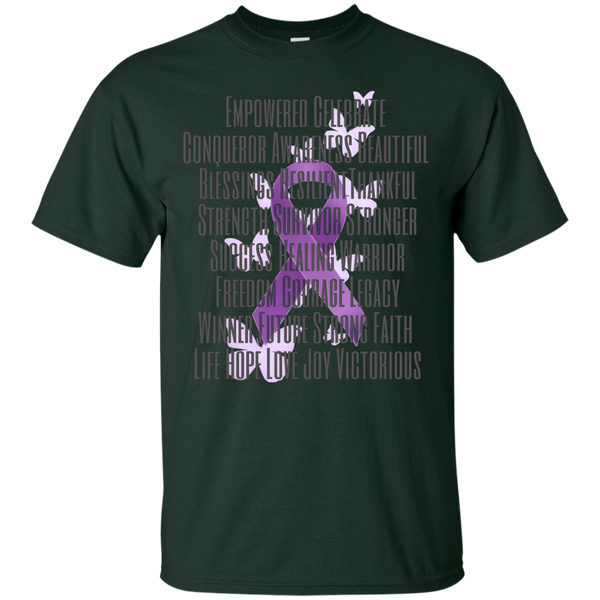 Mom - Purple Awareness Ribbon with Encouraging Words purple ribbon T Shirt & Hoodie