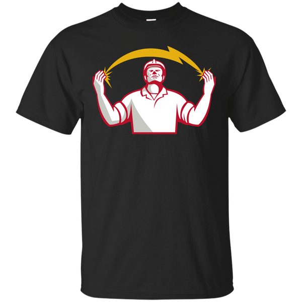 ELECTRICIAN LIGHTNING BOLT HANDS RETRO - Electrician Lightning Bolt Hands Retro T Shirt & Hoodie