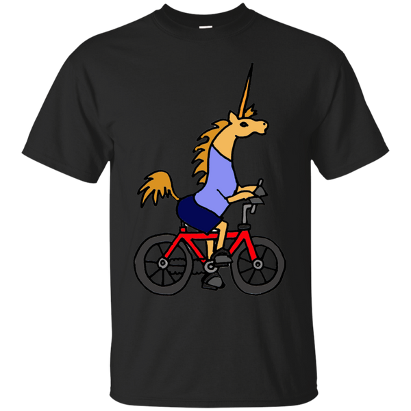 Biker - FUNNY CUTE UNICORN RIDING BICYCLE T Shirt & Hoodie