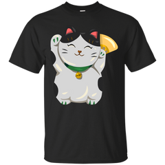 Neko Atsume - White Maneki neko with both paws raised T Shirt & Hoodie