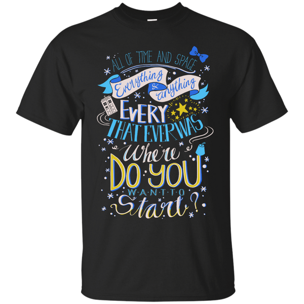 DOCTOR WHO - All of Time and Space Typography Quote T Shirt & Hoodie